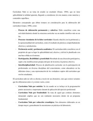 Currículum Nulo Y Sus Variantes