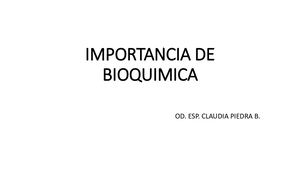 Importancia Bioquimica