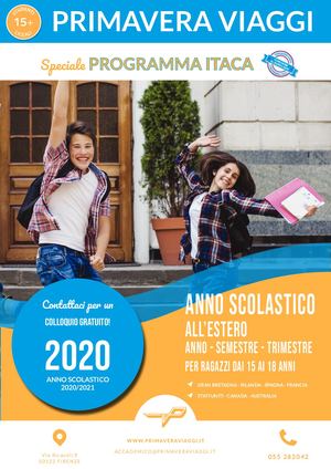 Primavera Viaggi Anno Scolastico All'estero Bando Itaca 2020
