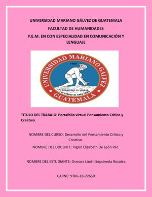Portafolio Virtual Pensamiento Critico Y Creativo