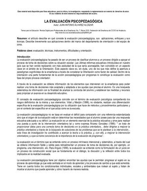 Evaluacion Psicopedagogica