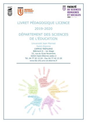 Livret Licence Sciences de l' Education 2019 - 2020