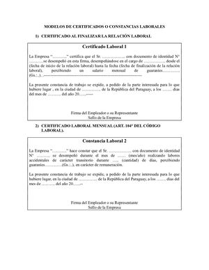 Modelos De Certificados Y Constancias Laborales (1)