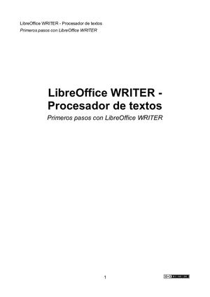 Libre Office Writer Procesador De Textos