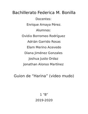 Guion de "Harina" (video mudo)