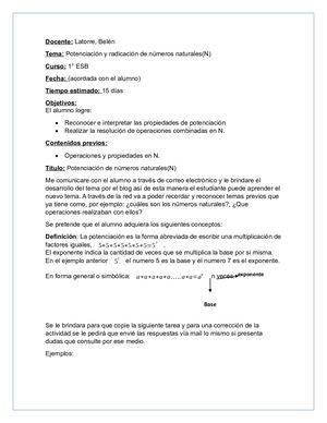 Planificacion De Potenciación