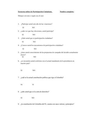 Encuesta Online De Participación Ciudadana