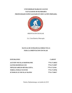 MANUAL DE ESTRATEGIAS DIDÁCTICAS PARA LA ORIENTACIÓN ESCOLAR