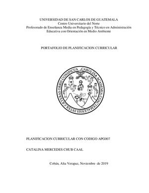 Portafolio Planificación Curricular