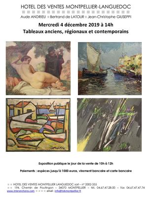 TABLEAUX 04 DECEMBRE 2019 - Mercredi 04 décembre 2019 à 14:00