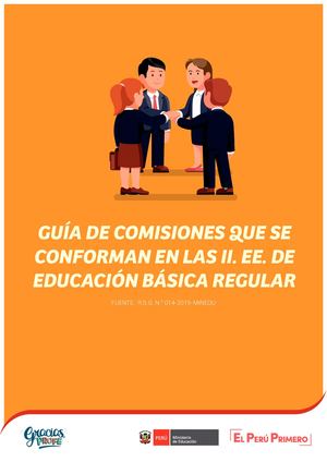 Guía De Comisiones Que Se Conforman En Las Ii Ee De Educación Básica Regular