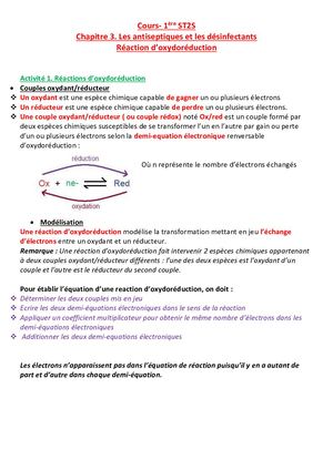 Cours Chap 3 1st2s Antispetiques Et Desinfectants