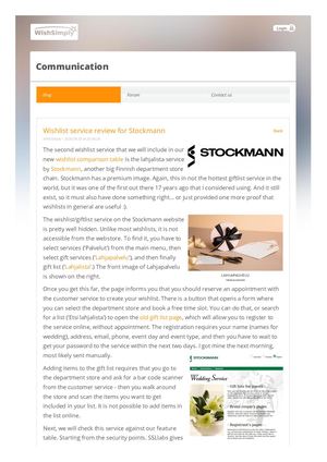 Wishlist Review For Stockmann