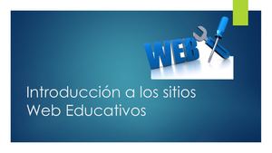 Introducción A Los Sitios Web Educativos