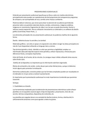 Presentaciones Audiovisuales