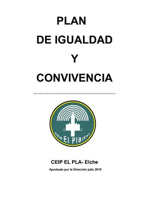 Ceip El Pla Plan De Convivencia