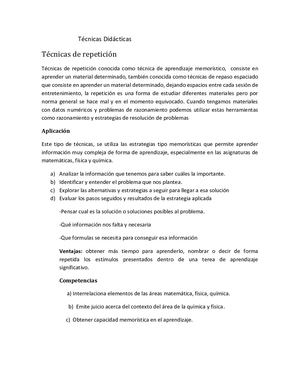 Tecnicas De Repeticion