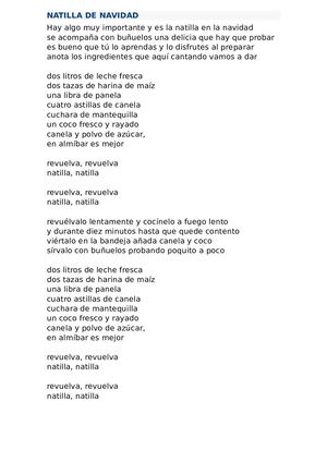 Letra Natilla De Navidad