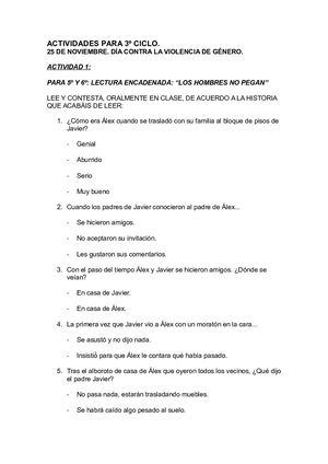 Actividades Para 3º Ciclo