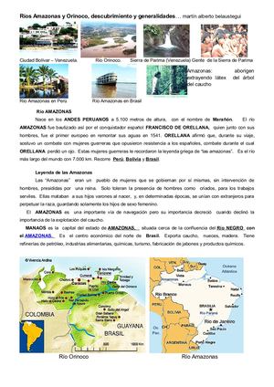 Ríos Amazonas y Orinoco, descubrimiento y generalidades con actividades