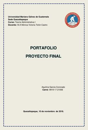 Portafolio Teoría Administrativa I