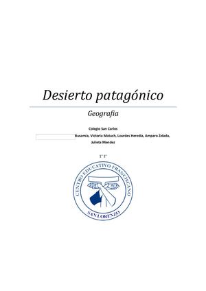 Desierto Patagónico Geografia