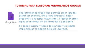 Tutorial Para Elaborar Formularios Google