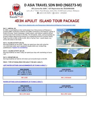 El Nido Tour Packages- Miniloc, Apulit, Lagen, Pangulasian Islands Exclusive - D Asia Travels