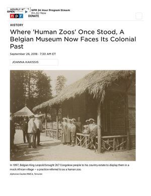 BELGIUM EMBARRASSED:  OF HUMAN ZOO'S [2018].