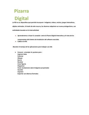 La PDI Es Un Dispositivo Que Permite Incorporar  Imágenes