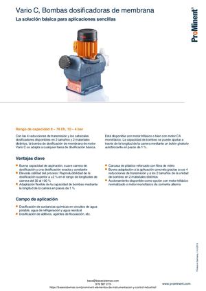 BOMBA DOSIFICADORA MEMBRANA PROMINENT VARIO C