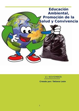 medio ambiente, promoción para la salud y convivencia