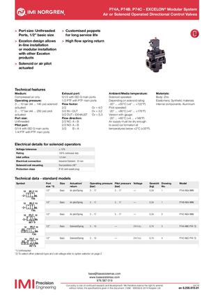 VALVULA ARRANQUE PROGRESIVO NORGREN P74C