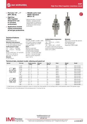 FILTRO REGULADOR INOXIDABLE NORGREN B38P