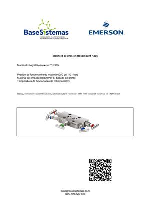 Manifold Presión Rosemount R305