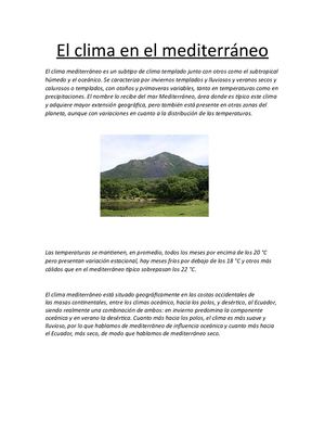 El Clima En El Mediterráneo
