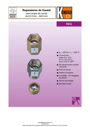 REGULADOR CAUDAL KOBOLD REG