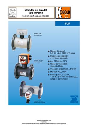 MEDIDOR CAUDAL KOBOLD TURBINA TUR