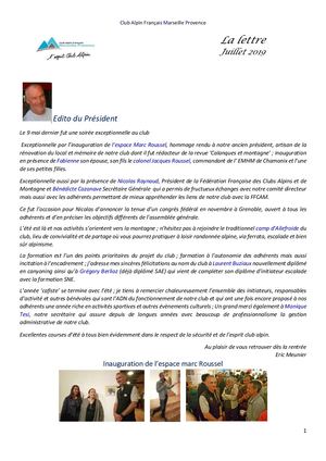 Lettre Adhérents Juin 2019