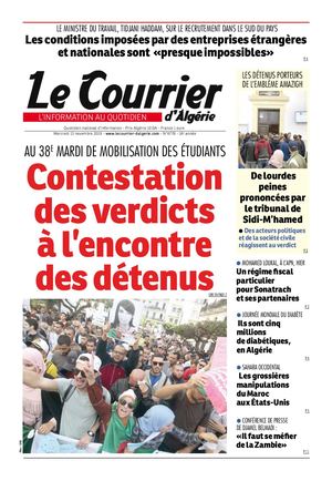 Le Courrier d'Algérie du mercredi 13 novembre 2019