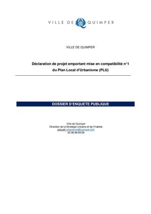 Dossier Enquête publique mise en compatibilité du PLU