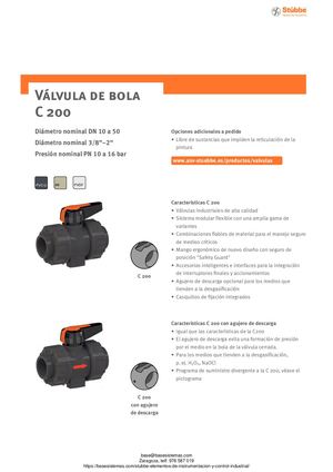 VALVULA DE BOLA STUBBE C200