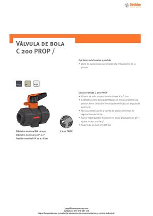VALVULA DE BOLA STUBBE C200 PROP