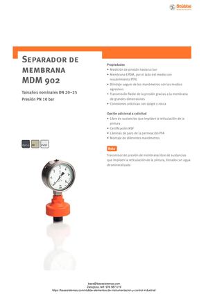 SEPARADOR DE MEMBRANA STUBBE MDM902