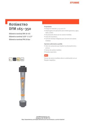 ROTAMETRO STUBBE DFM170