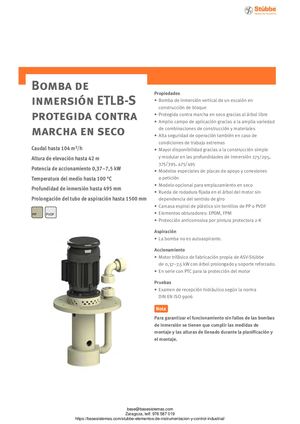 BOMBA VERTICAL INMESION STUBBE ETLB S