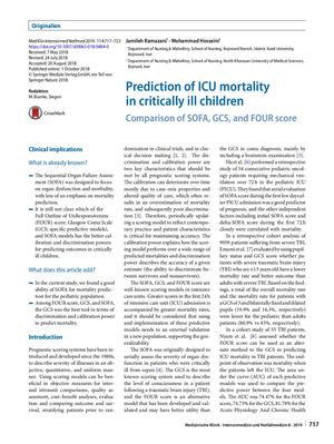 06 Prediction Of ICU Mortality In Critically Ill Children