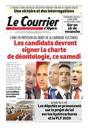 Le Courrier D'Algérie Du Jeudi 14 Novembre 2019