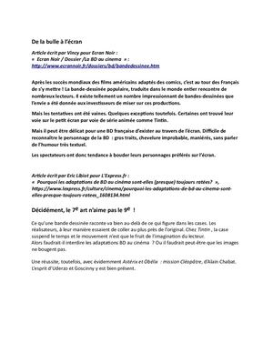 Bibliographie Adaptation Bd Cinéma Et Résumés