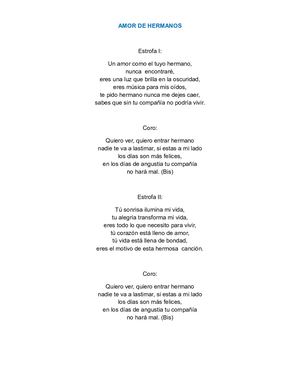 Cancion Amor De Hermanos